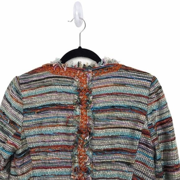 Tory Burch Abageil Yarn Knit Textured Tweed Jacket Size 4 - Picture 6 of 14
